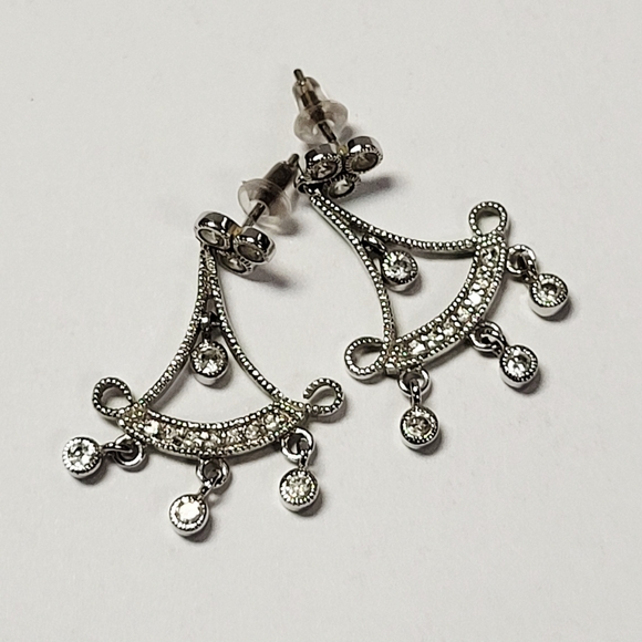 Elegant Sterling Silver Dangle Earrings - Picture 1 of 2